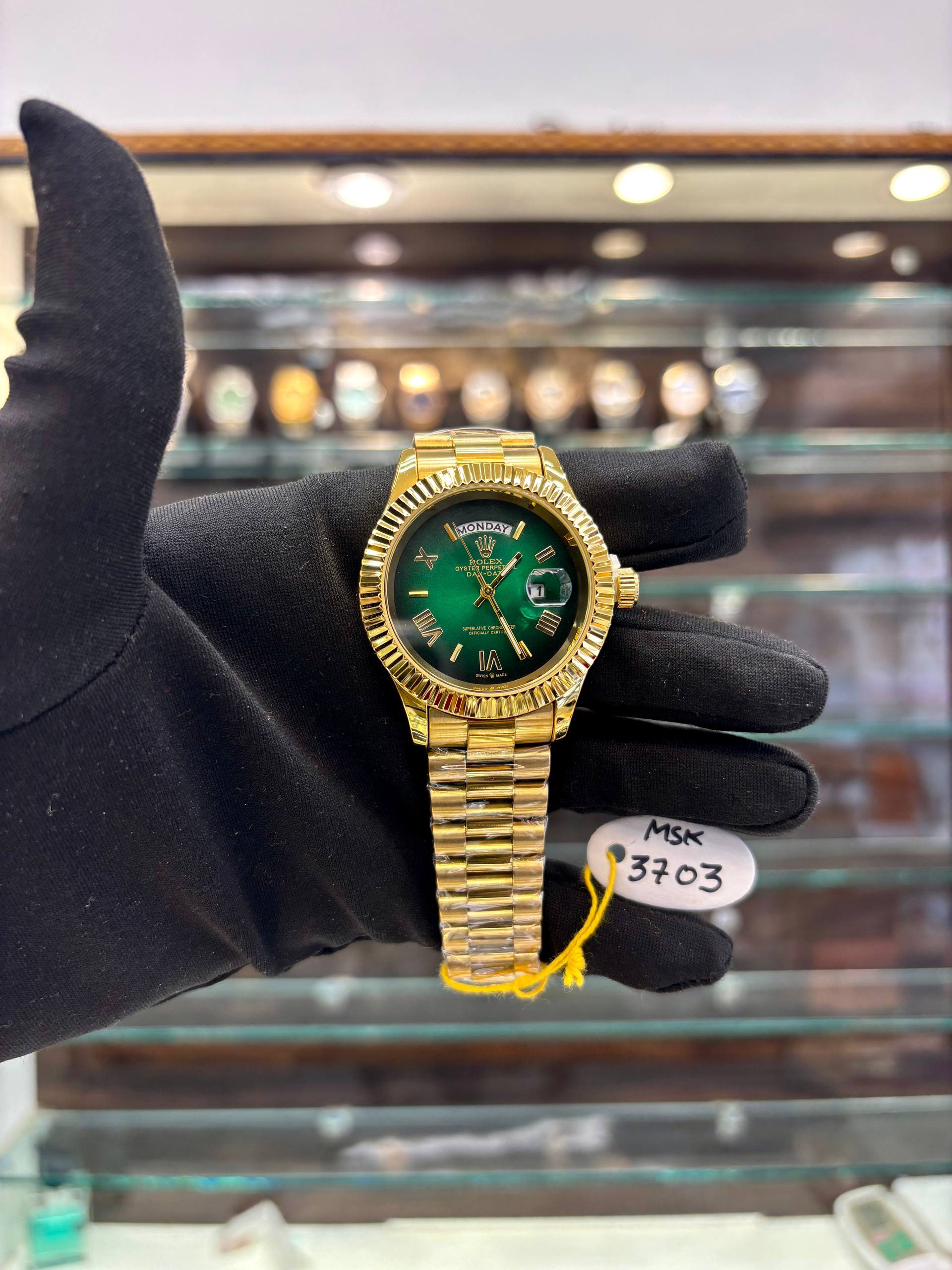 ROLEX DAY-DATE IN GREEN 💚 DIAL FOR MENS GOLD