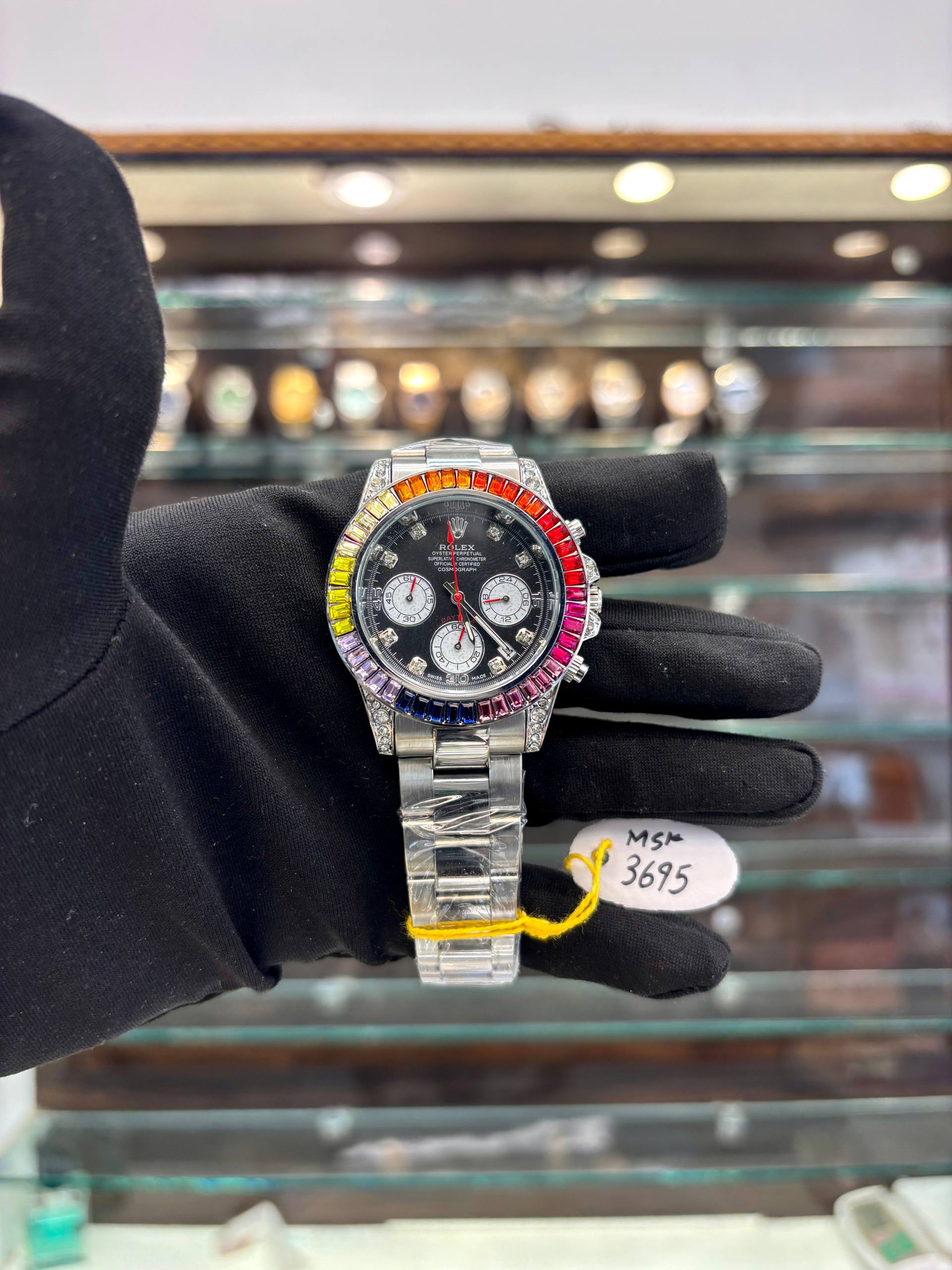 ROLEX DAYTONA RAINBOW 🌈 BODY FOR MENS SILVER 🥈