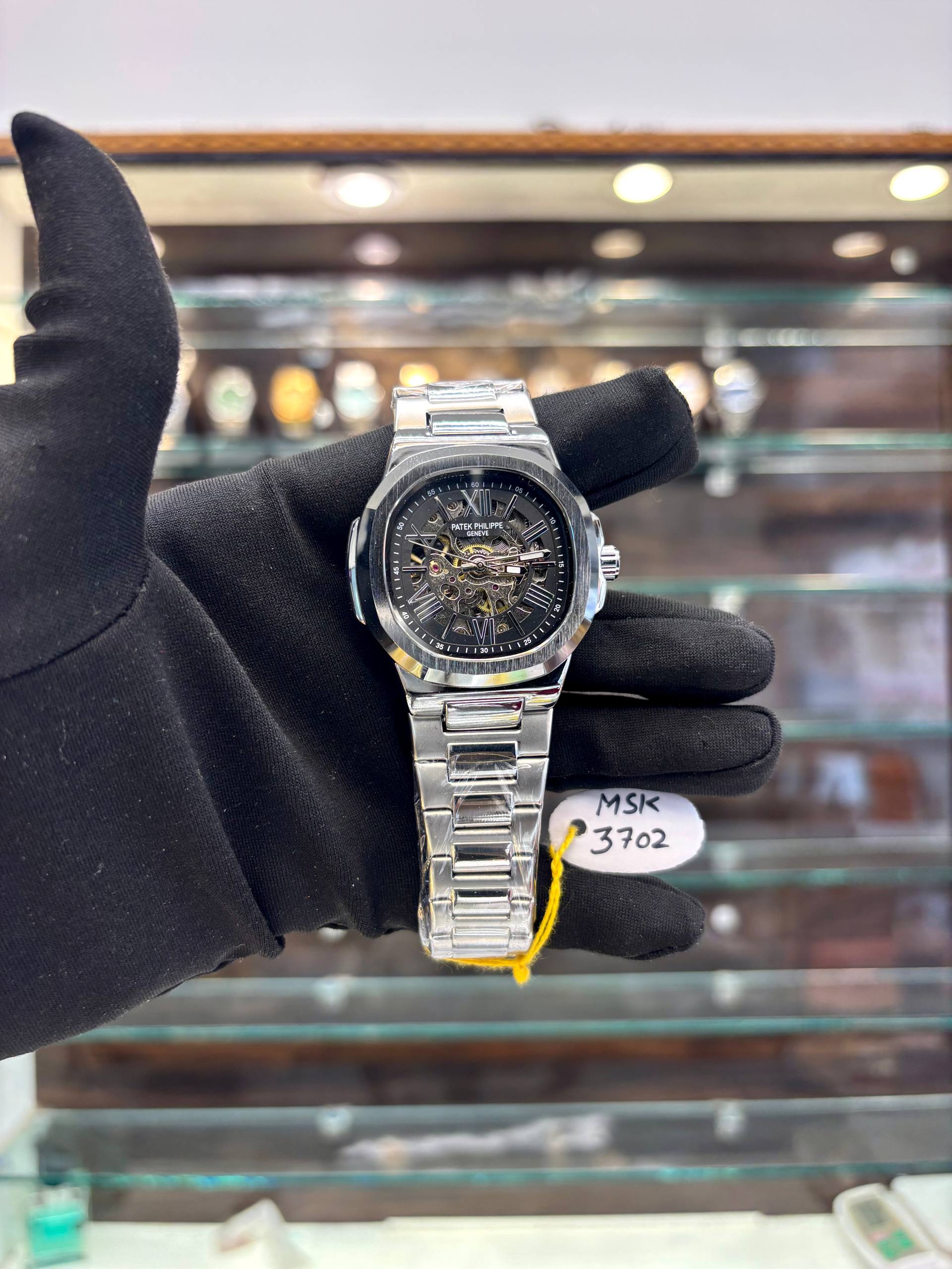 PATEK PHILLIPE AUTOMATIC NOW IN TRANSPARENT DIAL 💗BLACK 🖤