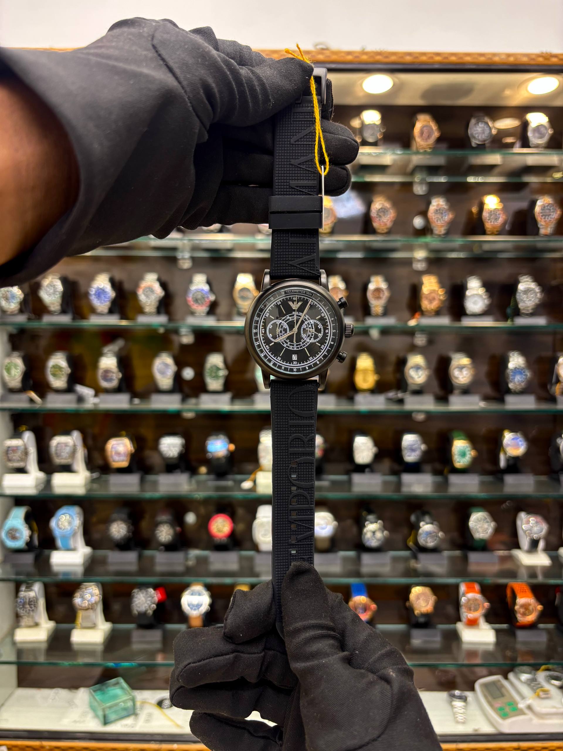 EMPORIO ARMANI HAMPTON TELEMETER IN SILICON BLACK 🖤